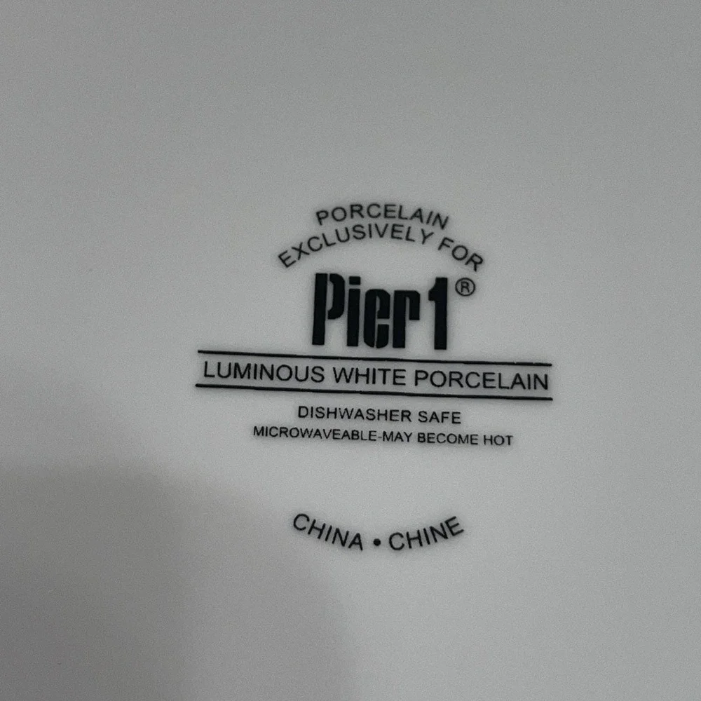 Pier 1 Luminous Porcelain White Coupe Dinner Plates 10 1/2